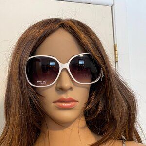 Chico's Oversized White Sunglasses NWT W/Case